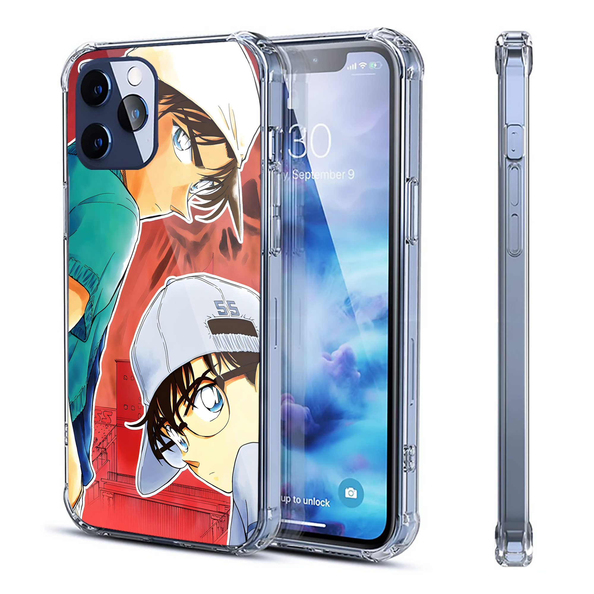 （画像用） 名探偵コナン Detective Conan 【iPhone 12シリーズ対応】透明スマホケース（クリアソフトケース）